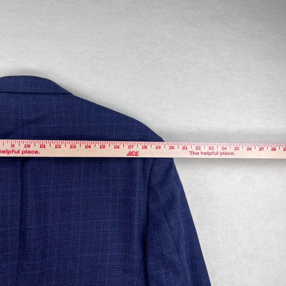 Lauren Ralph Lauren Mens 44R Blue Glen Plaid Wool 2-Button Blazer Sport Coat